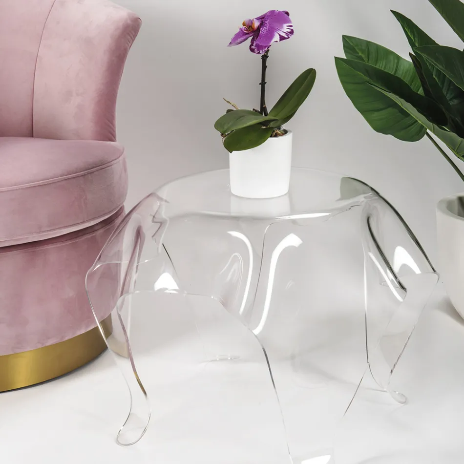 Soffbord med plexiglasskiva och underrede Tillverkat i Italien - Brento Viadurini