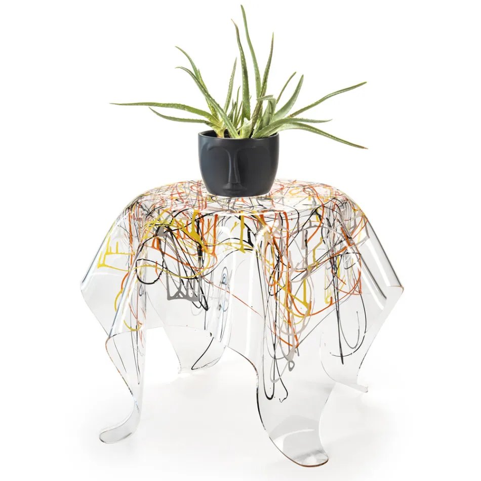 Soffbord med plexiglasskiva och underrede Tillverkat i Italien - Brento Viadurini