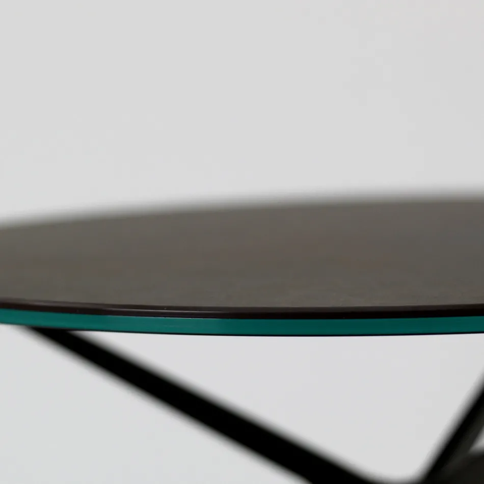 Soffbord med rund skiva i stengods i porslin Made in Italy - Siste Viadurini