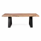 Homemotion Modernt Soffbord med Acacia Wood Top - Vinni Viadurini