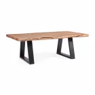 Homemotion Modernt Soffbord med Acacia Wood Top - Vinni Viadurini