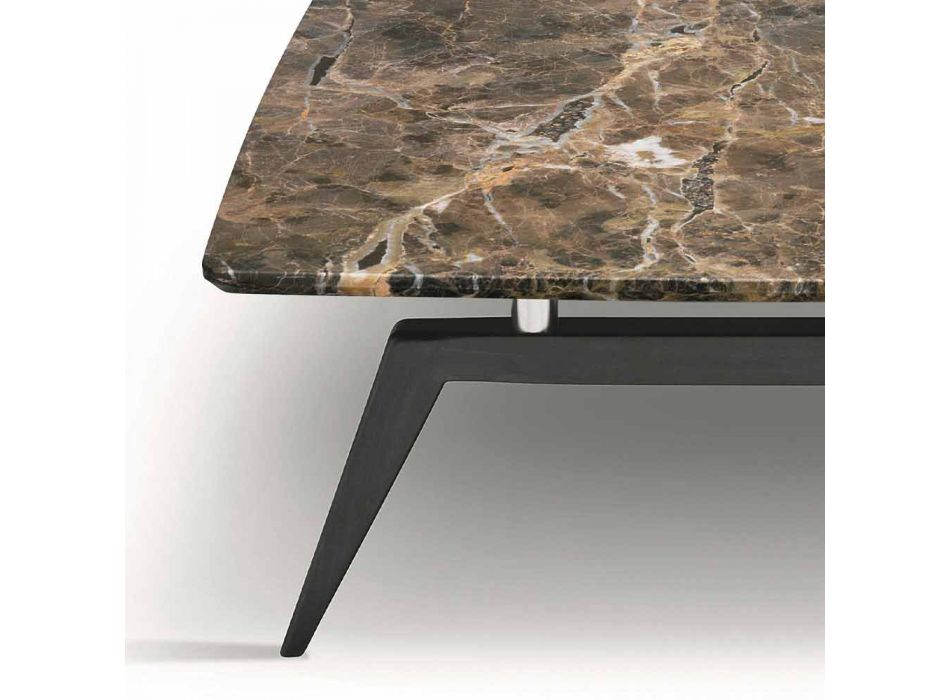 Soffbord med marmorplatta och träbotten tillverkad i Italien - höjning Viadurini