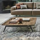Soffbord med marmorplatta och träbotten tillverkad i Italien - höjning Viadurini