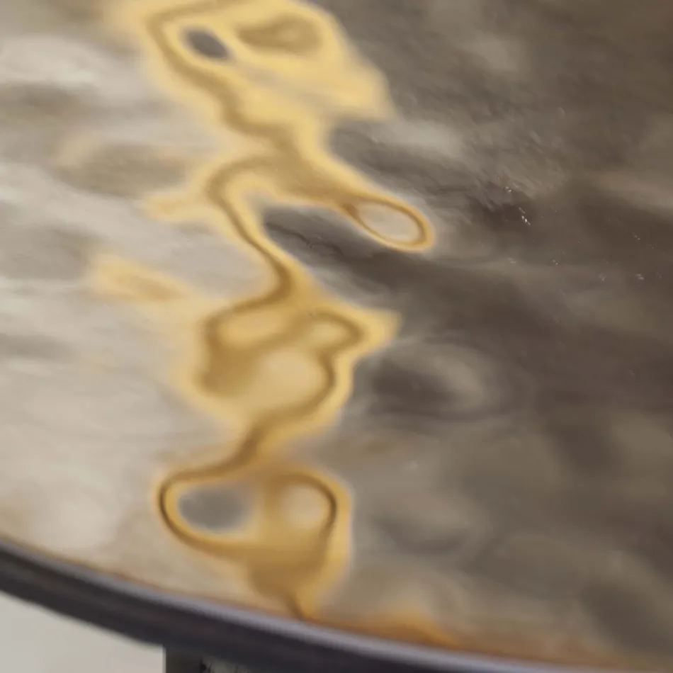 Soffbord med glasskiva och metallunderrede Made in Italy - Batulla Viadurini