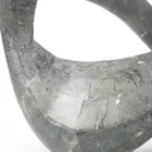 Soffbord med glasskiva och Fossil Stone Base - Kalifornien Viadurini