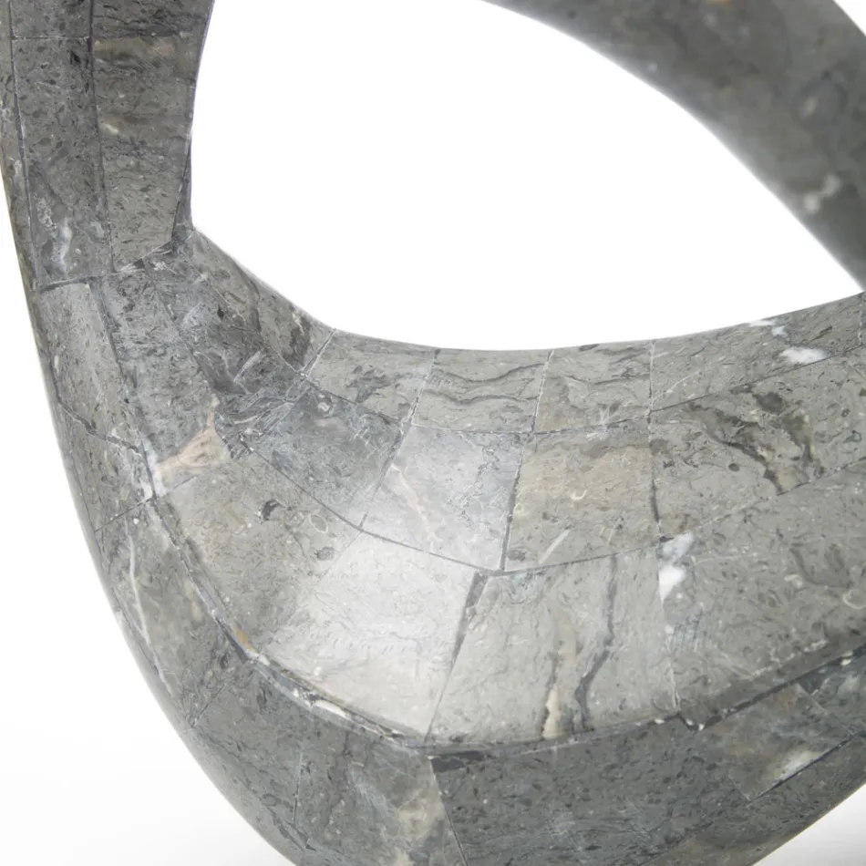 Soffbord med glasskiva och Fossil Stone Base - Kalifornien Viadurini