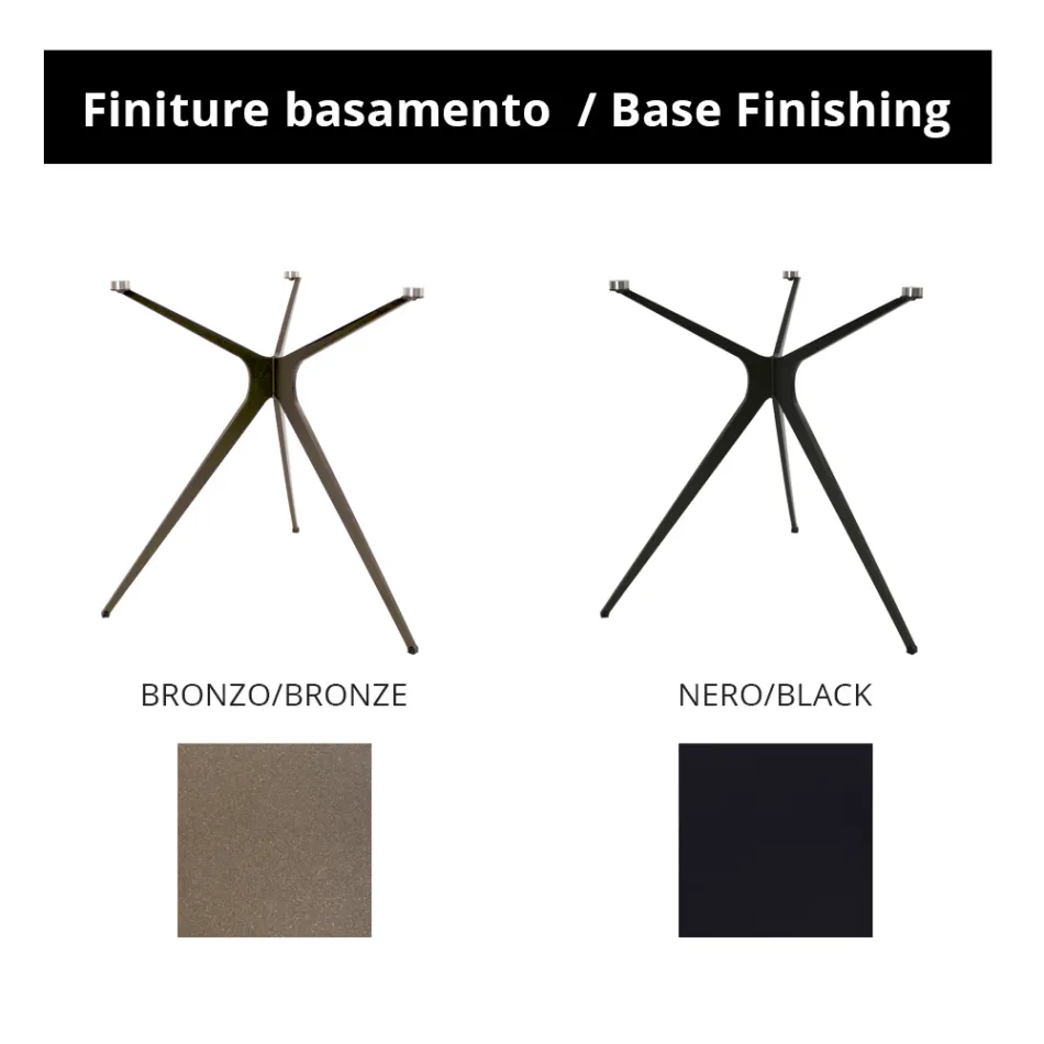 Soffbord med rund glasskiva och 3 ben Tillverkat i Italien - Siste Viadurini