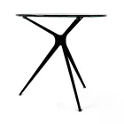 Soffbord med rund glasskiva och 3 ben Tillverkat i Italien - Siste Viadurini