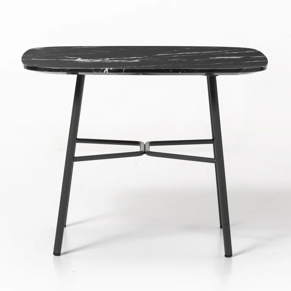 Soffbord med fyrkantig marmorskiva Tillverkat i Italien - Makino Viadurini