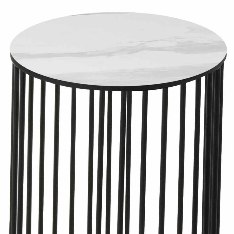 Soffbord med rund keramisk topp Tillverkad i Italien - Montebianco Viadurini