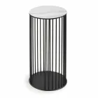 Soffbord med rund keramisk topp Tillverkad i Italien - Montebianco Viadurini