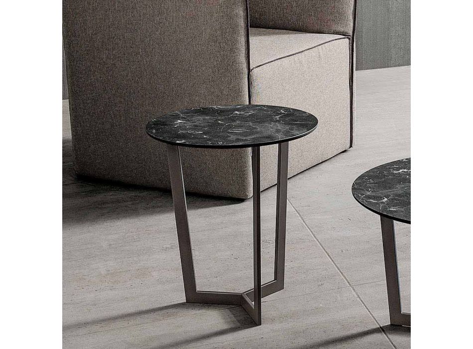 Soffbord med rund topp i laminerad HPL tillverkad i Italien - Mina Viadurini