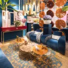 Soffbord med runt glas och träplatta Tillverkad i Italien - Baviera Viadurini