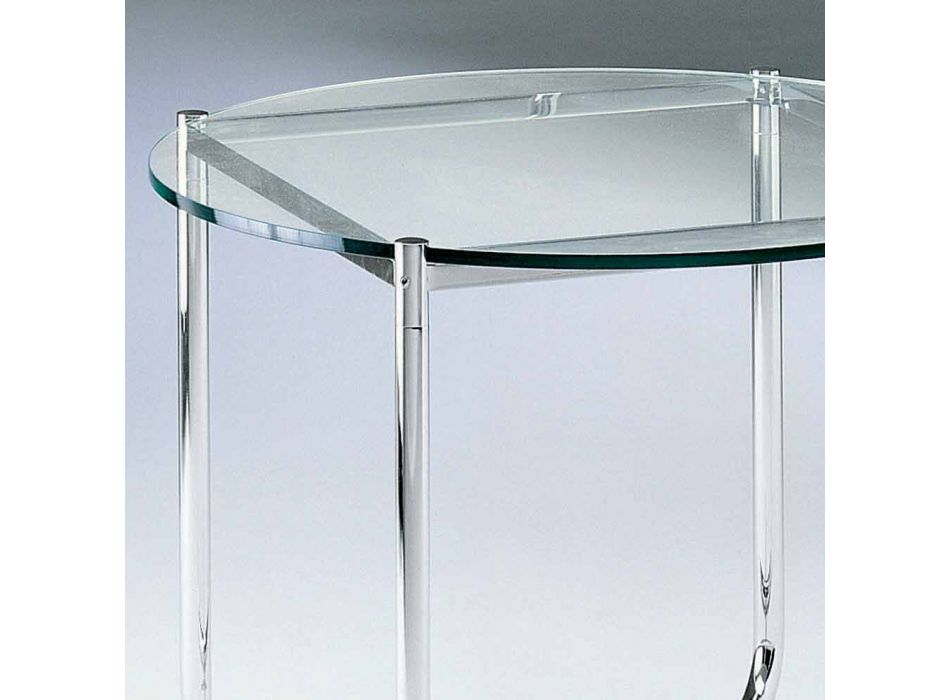 Soffbord med rund glasskiva tillverkad i Italien - Costanza Viadurini
