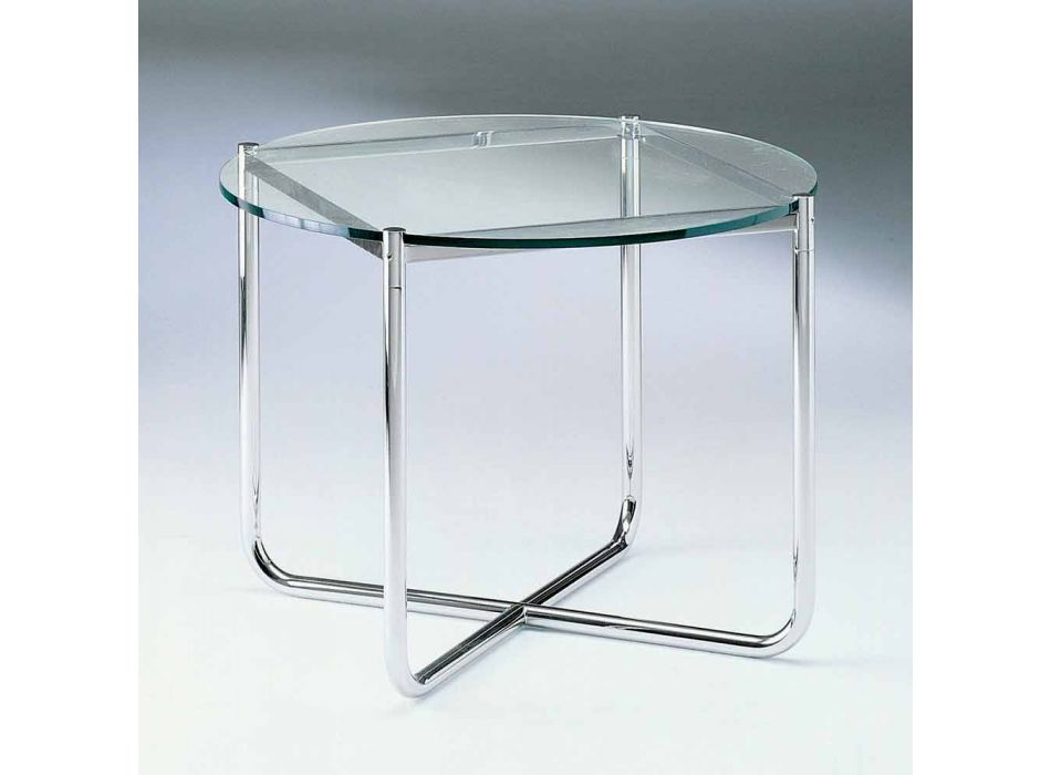 Soffbord med rund glasskiva tillverkad i Italien - Costanza Viadurini