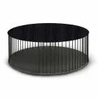 Soffbord med rund träskiva tillverkad i Italien - Montebianco Viadurini