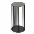 Soffbord med rund träskiva tillverkad i Italien - Montebianco Viadurini