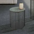 Soffbord med rund träskiva tillverkad i Italien - Montebianco Viadurini