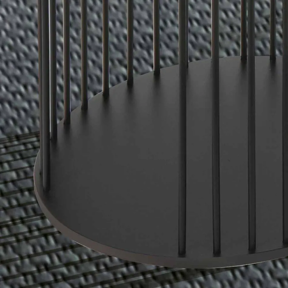 Soffbord med rund träskiva tillverkad i Italien - Montebianco Viadurini