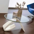 Soffbord med rund topp i glas Tillverkad i Italien, Precious - Brachetto