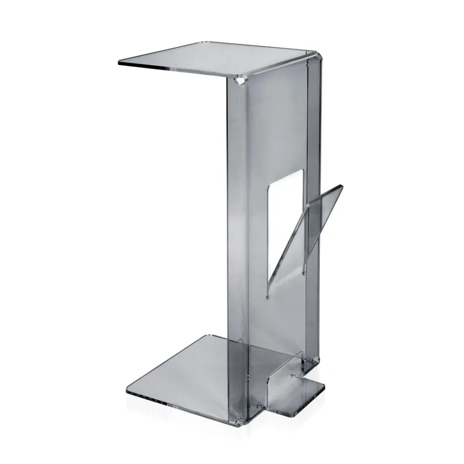 Soffbord med tidningsställ i plexiglas Tillverkat i Italien - Belle Viadurini