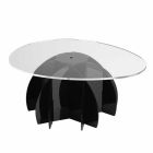 Soffbord med hylla och transparent svart bas / satin Phil Viadurini