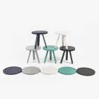 Design Soffbord med rund topp och ben i massivt trä - Salerno Viadurini