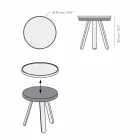 Design Soffbord med rund topp och ben i massivt trä - Salerno Viadurini