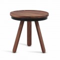 Design Soffbord med rund topp och ben i massivt trä - Salerno