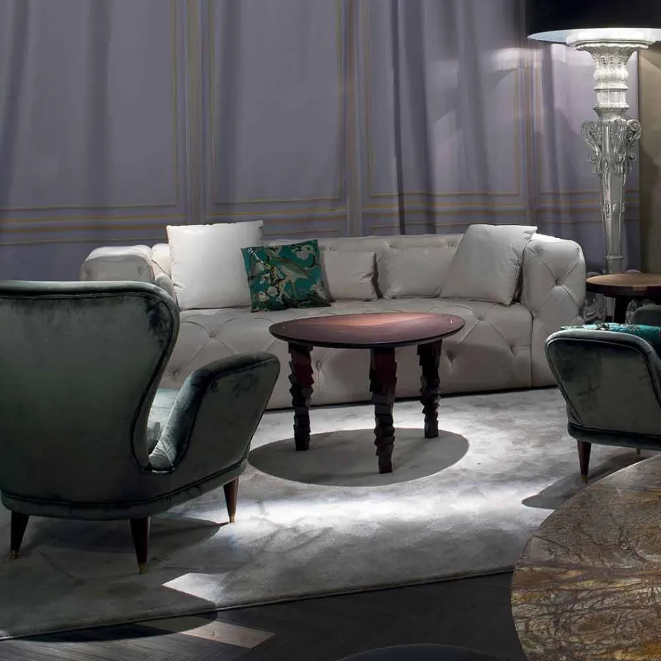 Soffbord modern design i trä, tillverkade i Italien, Loris Viadurini