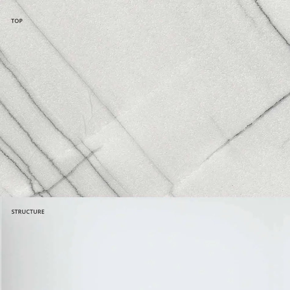 Design Soffbord i marmor med glasbas Tillverkad i Italien - Molino Viadurini