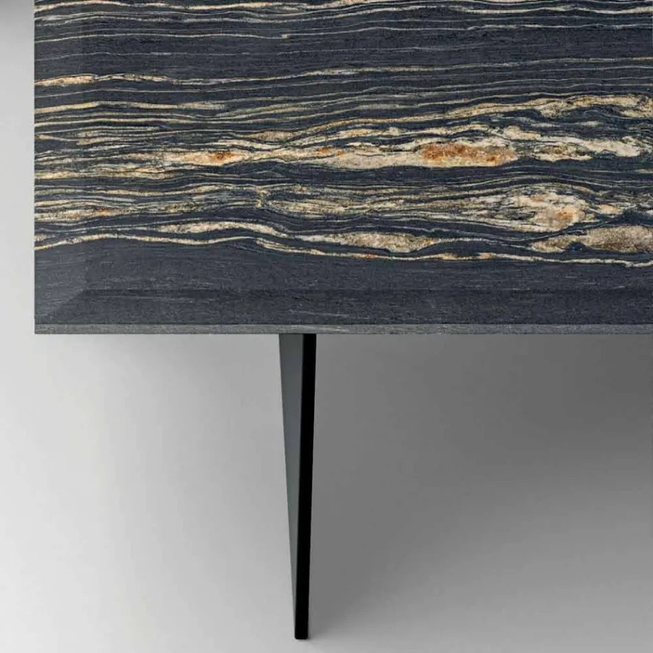 Design Soffbord i marmor med glasbas Tillverkad i Italien - Molino Viadurini