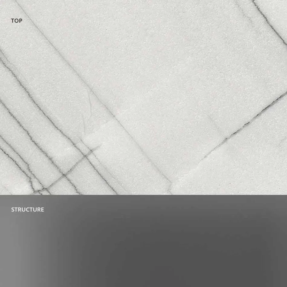 Design Soffbord i marmor med glasbas Tillverkad i Italien - Molino Viadurini