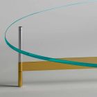 Design Soffbord i glas med metallbas Tillverkad i Italien - Cinci Viadurini