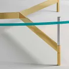 Design Soffbord i glas med metallbas Tillverkad i Italien - Cinci Viadurini