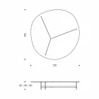 Design Soffbord i glas med metallbas Tillverkad i Italien - Cinci Viadurini