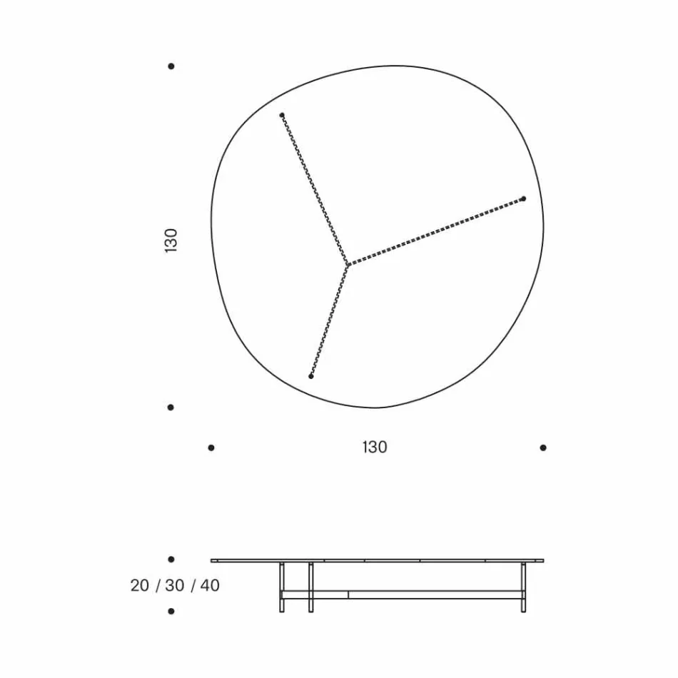 Design Soffbord i glas med metallbas Tillverkad i Italien - Cinci Viadurini