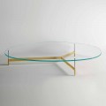 Design Soffbord i glas med metallbas Tillverkad i Italien - Cinci