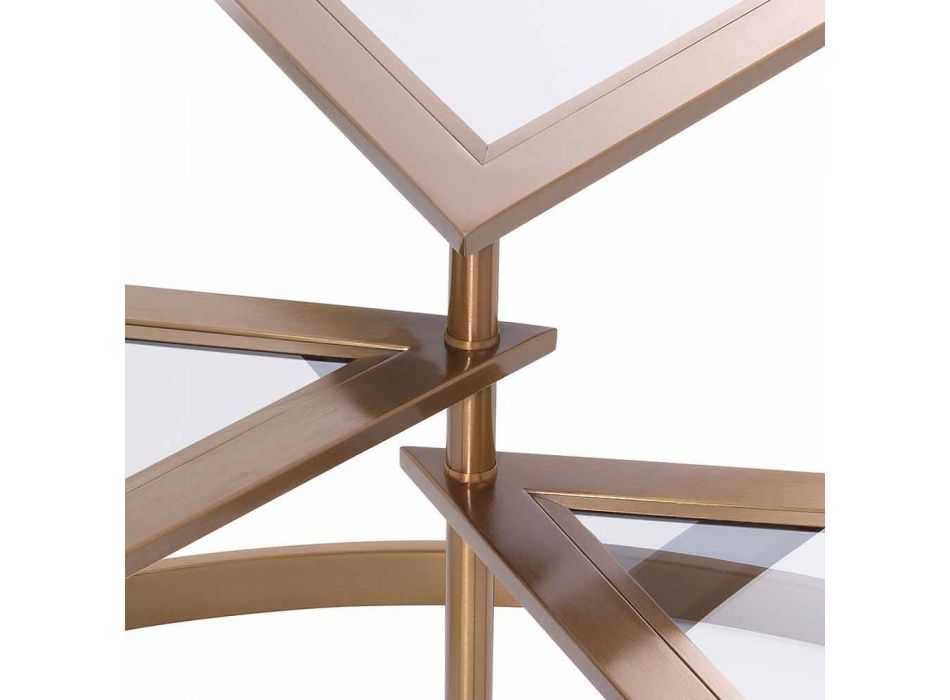 Design soffbord i glas med detaljer i mässingsfinish - Carpi Viadurini