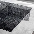 Design soffbord Extralight dekorerat glas tillverkat i Italien - Sestola Viadurini