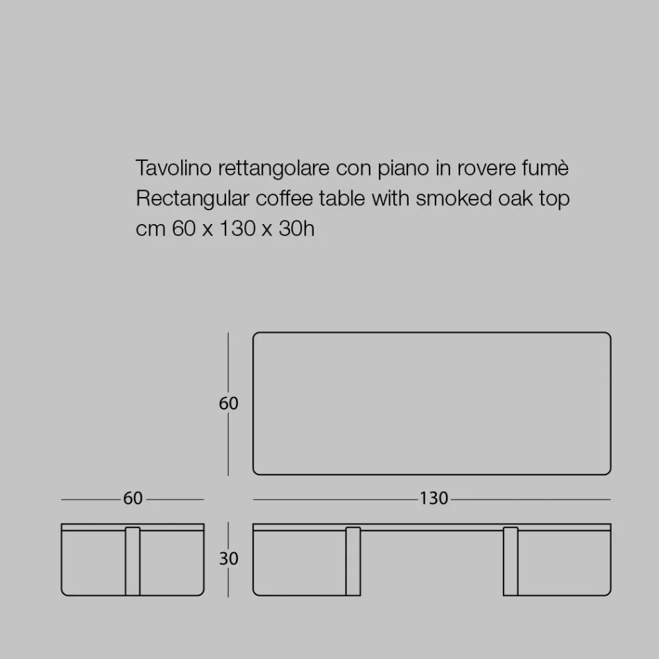 Lyxigt soffbord i färgad metall och träskiva - Anacleto Viadurini