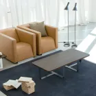 Lyxigt soffbord i färgad metall och träskiva - Anacleto Viadurini