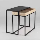 Stålsoffbord med askbricka Tillverkad i Italien - spets Viadurini