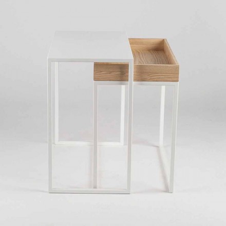 Stålsoffbord med askbricka Tillverkad i Italien - spets Viadurini