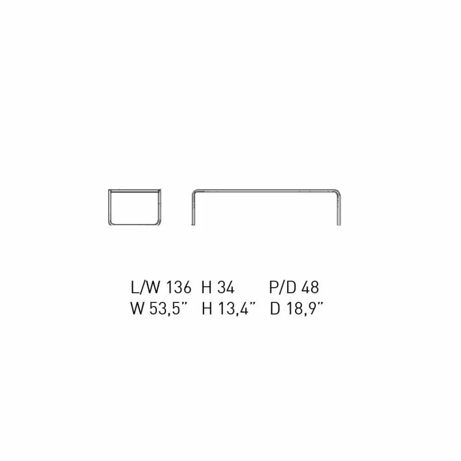 Soffbord i förkromat stål med laminerad topp tillverkad i Italien - Ariete Viadurini