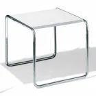 Soffbord i förkromat stål med laminerad topp tillverkad i Italien - Ariete Viadurini