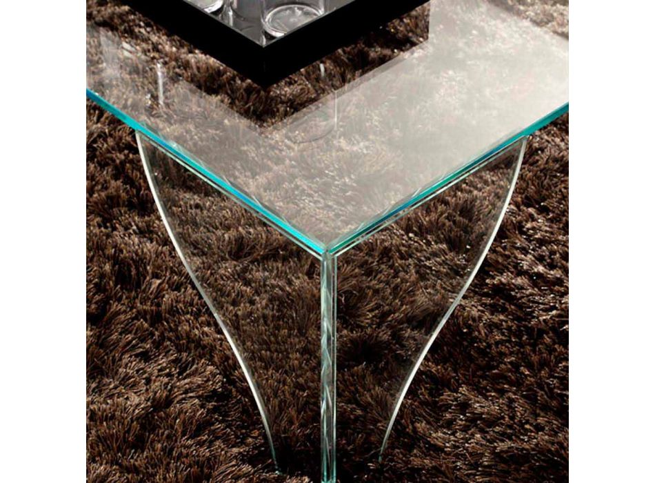 Soffbord i extra klar genomskinlig kristall tillverkad i Italien - litium Viadurini