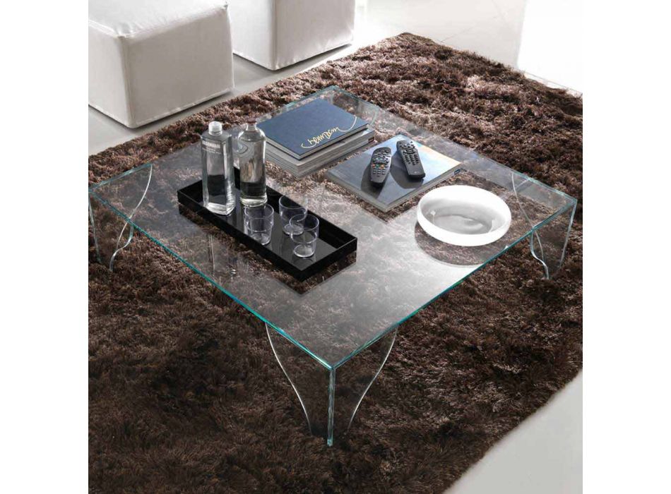 Soffbord i extra klar genomskinlig kristall tillverkad i Italien - litium Viadurini