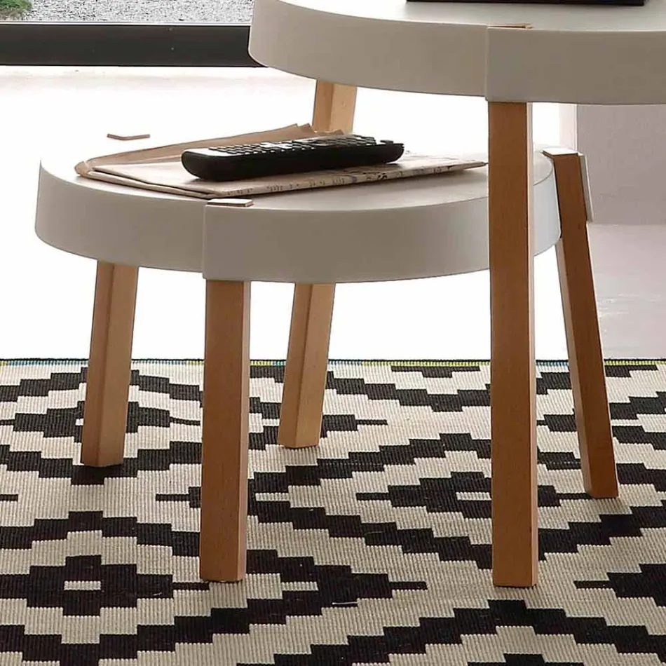 Soffbord i bok sittplatser med vit polypropylen Pineto Viadurini