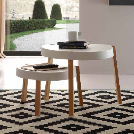 Soffbord i bok sittplatser med vit polypropylen Pineto Viadurini